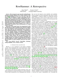 RowHammer: A Retrospective