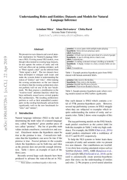 Understanding Roles and Entities: Datasets and Models for Natural
  Language Inference