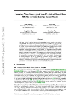 Learning Non-Convergent Non-Persistent Short-Run MCMC Toward
  Energy-Based Model