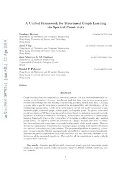 A Unified Framework for Structured Graph Learning via Spectral
  Constraints
