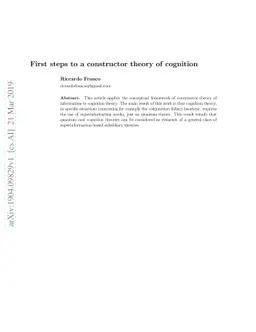 First steps to a constructor theory of cognition
