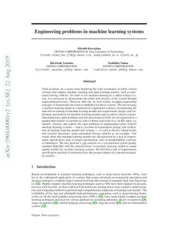 Engineering problems in machine learning systems