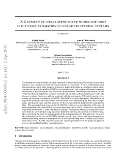 A Gaussian process latent force model for joint input-state estimation
  in linear structural systems