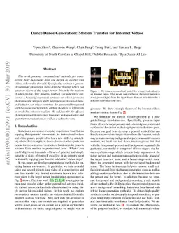 Dance Dance Generation: Motion Transfer for Internet Videos