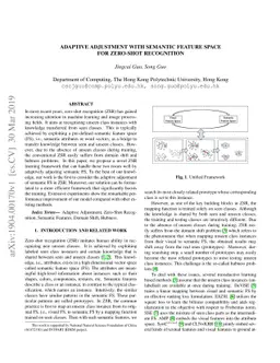 Adaptive Adjustment with Semantic Feature Space for Zero-Shot
  Recognition