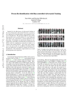 Person Re-identification with Bias-controlled Adversarial Training