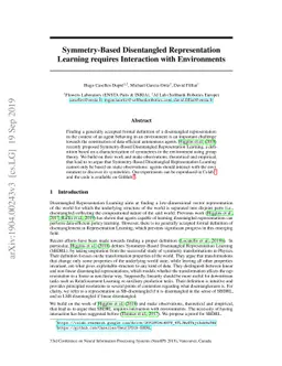 Symmetry-Based Disentangled Representation Learning requires Interaction
  with Environments