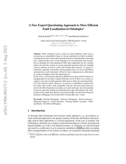 A New Expert Questioning Approach to More Efficient Fault Localization
  in Ontologies