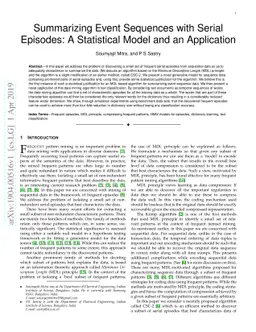 Summarizing Event Sequences with Serial Episodes: A Statistical Model
  and an Application