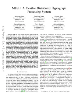 MESH: A Flexible Distributed Hypergraph Processing System