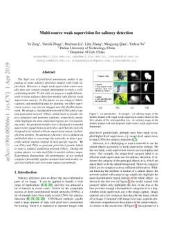 Multi-source weak supervision for saliency detection