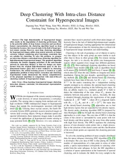 Deep Clustering With Intra-class Distance Constraint for Hyperspectral
  Images