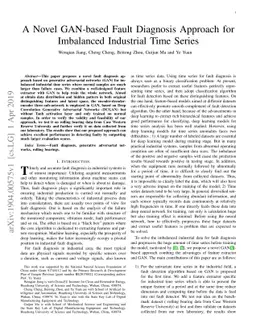 A Novel GAN-based Fault Diagnosis Approach for Imbalanced Industrial
  Time Series
