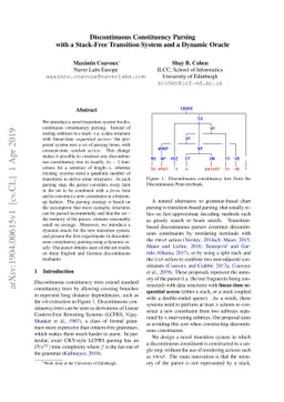 Discontinuous Constituency Parsing with a Stack-Free Transition System
  and a Dynamic Oracle