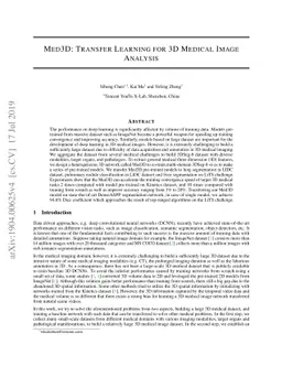 Med3D: Transfer Learning for 3D Medical Image Analysis