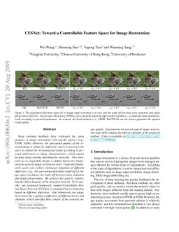 CFSNet: Toward a Controllable Feature Space for Image Restoration