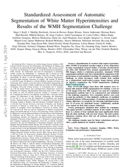 Standardized Assessment of Automatic Segmentation of White Matter
  Hyperintensities and Results of the WMH Segmentation Challenge