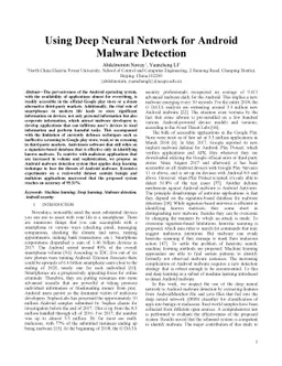 Using Deep Neural Network for Android Malware Detection