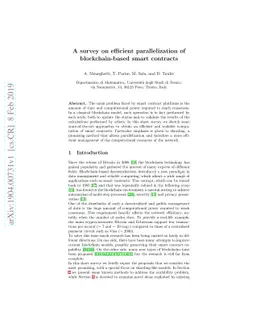 A survey on efficient parallelization of blockchain-based smart
  contracts