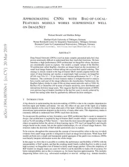 Approximating CNNs with Bag-of-local-Features models works surprisingly
  well on ImageNet