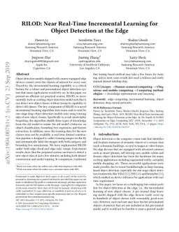 RILOD: Near Real-Time Incremental Learning for Object Detection at the
  Edge