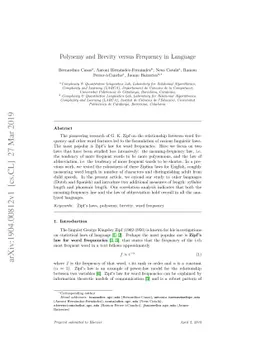 Polysemy and brevity versus frequency in language