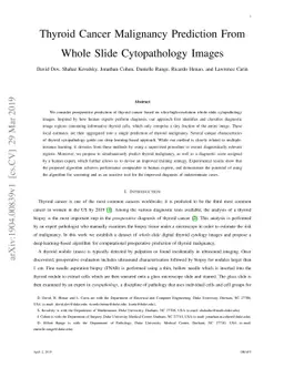 Thyroid Cancer Malignancy Prediction From Whole Slide Cytopathology
  Images