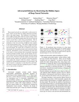 Adversarial Defense by Restricting the Hidden Space of Deep Neural
  Networks
