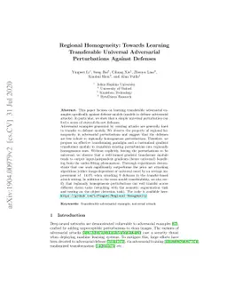 Regional Homogeneity: Towards Learning Transferable Universal
  Adversarial Perturbations Against Defenses