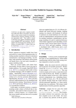 fairseq: A Fast, Extensible Toolkit for Sequence Modeling