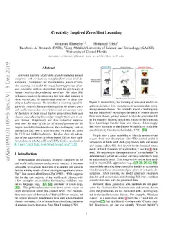 Creativity Inspired Zero-Shot Learning