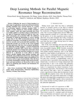Deep Learning Methods for Parallel Magnetic Resonance Image
  Reconstruction