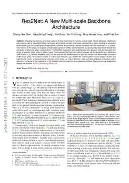 Res2Net: A New Multi-scale Backbone Architecture