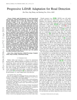 Progressive LiDAR Adaptation for Road Detection