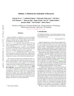 Habitat: A Platform for Embodied AI Research