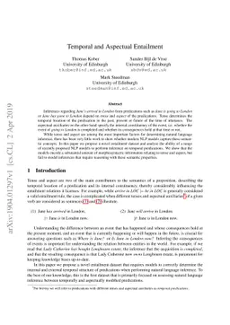 Temporal and Aspectual Entailment