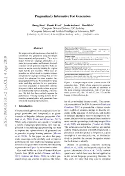 Pragmatically Informative Text Generation