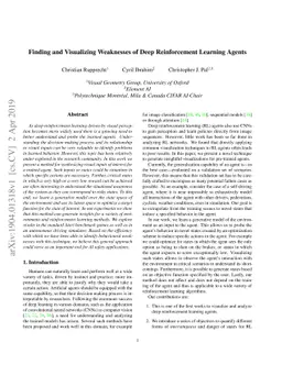 Finding and Visualizing Weaknesses of Deep Reinforcement Learning Agents