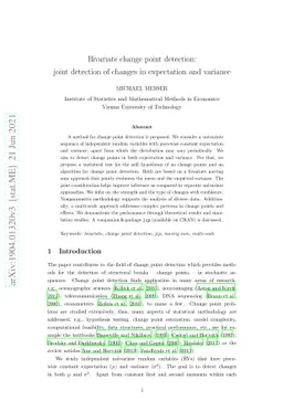 Bivariate change point detection: joint detection of changes in
  expectation and variance