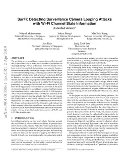 SurFi: Detecting Surveillance Camera Looping Attacks with Wi-Fi Channel
  State Information (Extended Version)