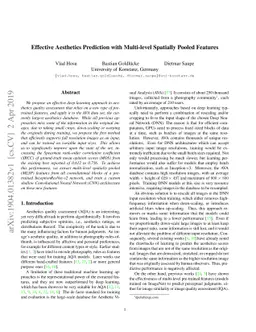 Effective Aesthetics Prediction with Multi-level Spatially Pooled
  Features