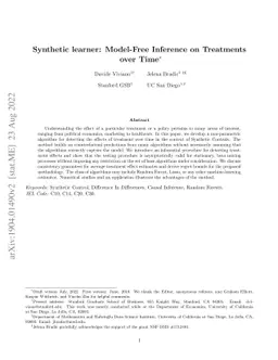 Synthetic learner: model-free inference on treatments over time