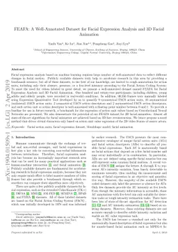 FEAFA: A Well-Annotated Dataset for Facial Expression Analysis and 3D
  Facial Animation
