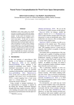 Neural Vector Conceptualization for Word Vector Space Interpretation