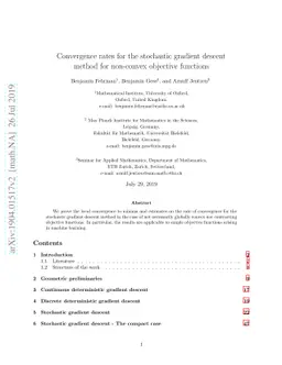 Convergence rates for the stochastic gradient descent method for
  non-convex objective functions