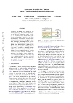 Structural Scaffolds for Citation Intent Classification in Scientific
  Publications