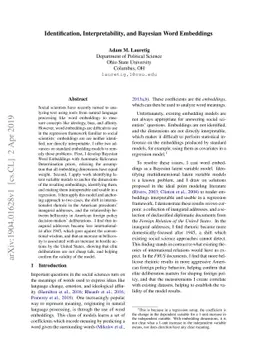 Identification, Interpretability, and Bayesian Word Embeddings