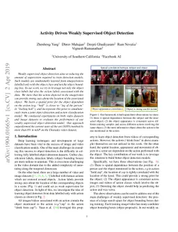 Activity Driven Weakly Supervised Object Detection