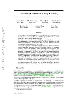 Measuring Calibration in Deep Learning