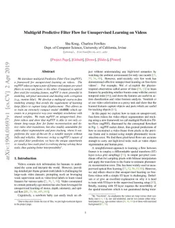 Multigrid Predictive Filter Flow for Unsupervised Learning on Videos